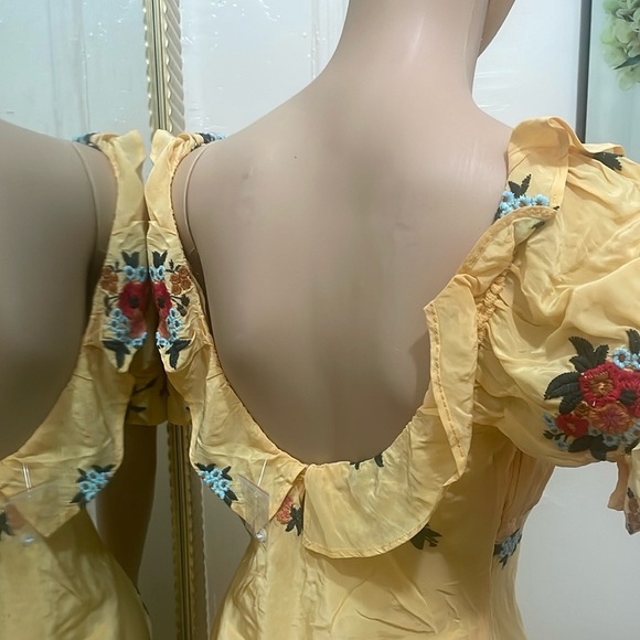 Free people Bali Santa Cruz floral embroidered puff sleeve maxi dress - Picture 8 of 16